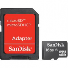 SANDISK Sandisk Micro SD 16GB HC (Cl.4)+ adattatore per SD