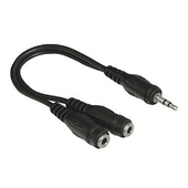 HAMA 3.5 mm Jack Plug, Stereo -2 x 3.5 mm Jack Socket, Stereo