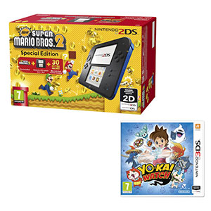 NINTENDO 2DS New Super Mario Bros.2 Special Edition + YO-KAI WATCH - 3DS
